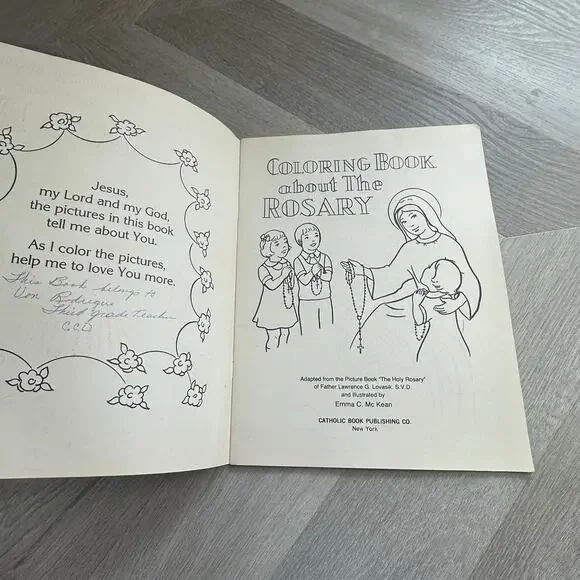Vintage Coloring Book About the Rosary Catholic Book Publishing 1982 - Picture 3 of 9